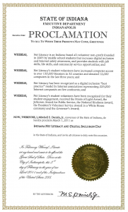 Governor Daniels Proclaims 'Net Literacy & Digital Literacy Day for the State of Indiana'