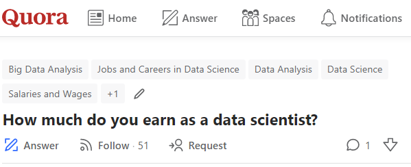 Crowdsourced by Quora: How much do you earn as a data scientist?